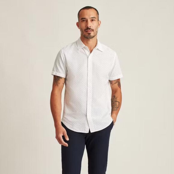 BONOBOS Riviera Short Sleeve Men's Shirt Buttondown Standard Fit Long L 270708